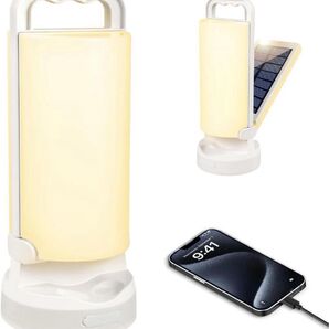 LED ソーラー ランタン キャンプランタン USB充電 太陽光給電 防災