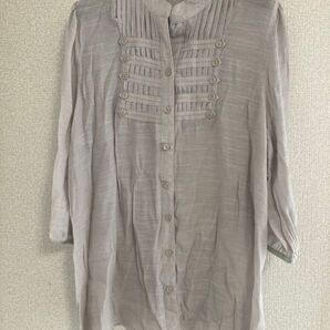 チュニック 7分袖 デザインボタン 韓国 シャツブラウス Lサイズくらい ASHBOURN