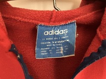 70s アディダス フランス製 プルオーバータイプパーカー Rouge ヴィンテージ ジャージ VENTEX adidas made in FRANCE デカロゴ 青タグ 初期_画像8