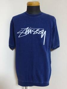 美品の方 ステューシー STUSSY 半袖スウェット ネイビーカラー S