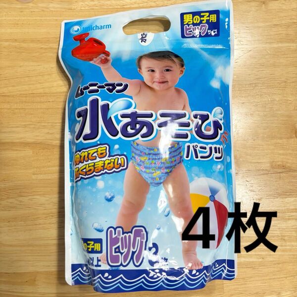 水遊びパンツ 男の子用 ビッグ 4枚 スイミングパンツ moony ムーニー