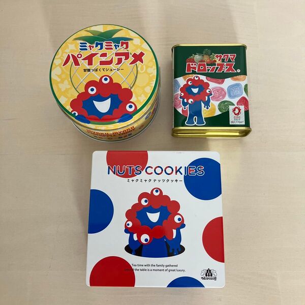 大阪 関西万博限定 EXPO2025 エキスポ ミャクミャク缶 お菓子 お土産 パインアメ サクマドロップス 中身あり