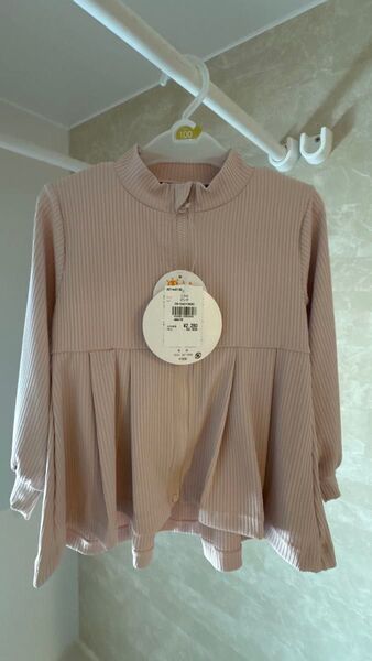長そでラッシュガード 100cm ピンクベージュ系 女の子