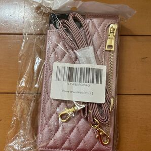 iPhone7Plus/8Plus ショルダーストラップ付きスマホケース ピンク