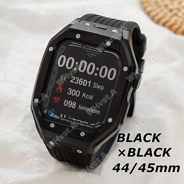 アップルウォッチ カバー ラバーカスタム ブラック Apple Watch