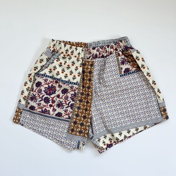 ohho パッチワーク風 ショートパンツ XL(110)