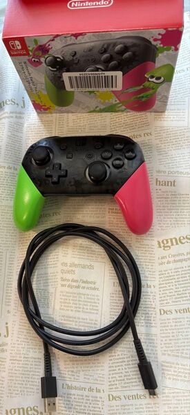 Switch Nintendo プロコン コントローラー Proコントローラースプラトゥーン HAC-013 中古 5月に修理済