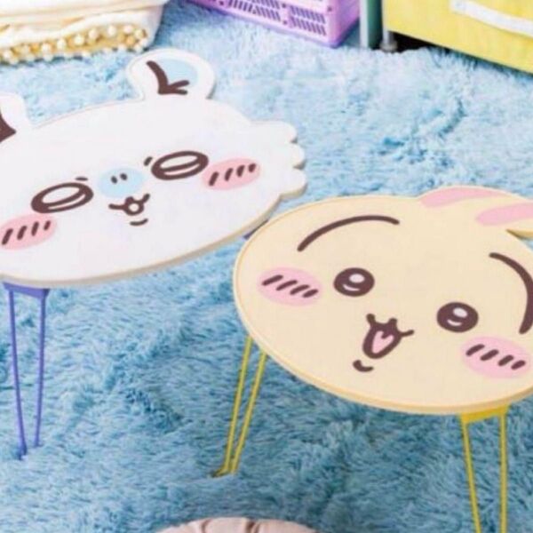 【2点セット】ちいかわ おかお折りたたみミニテーブル うさぎ モモンガ