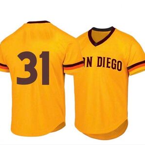 新品 MLB デーブ・ウィンフィールド 31番 サンディエゴパドレス レプリカユニフォーム型Tシャツ