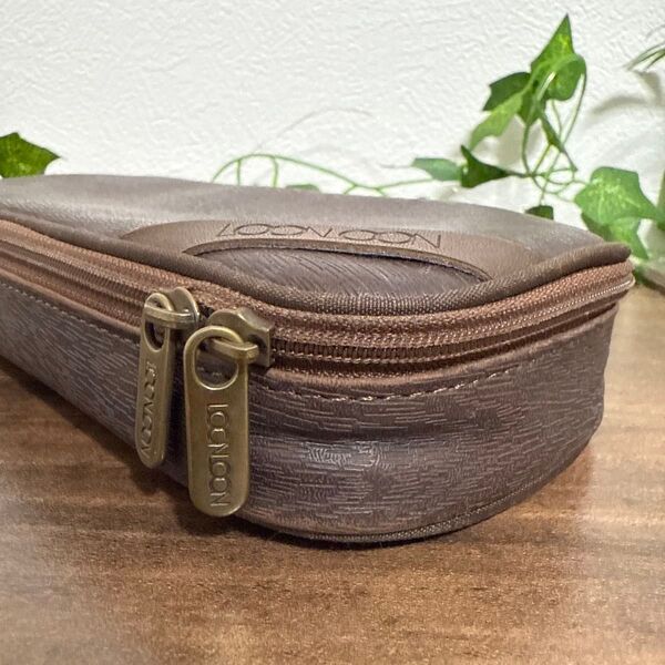 美品 LOONLOON 木製ペンケース 664 ダークブラウン