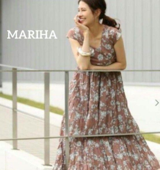 【美品】MARIHA 草原の虹のドレス Aラインマキシワンピース花柄
