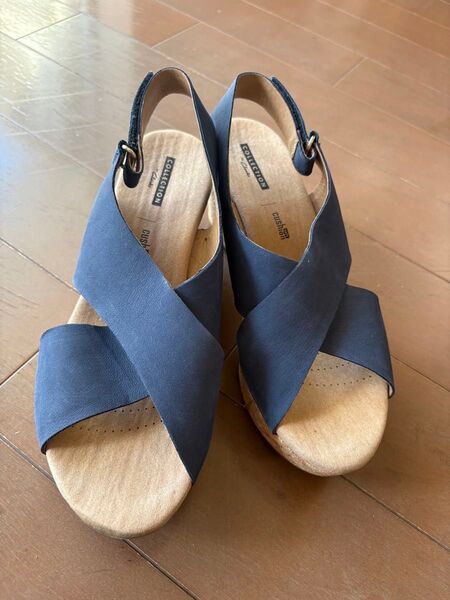 Clarks Collection ウェッジサンダル ネイビー 24.5cm