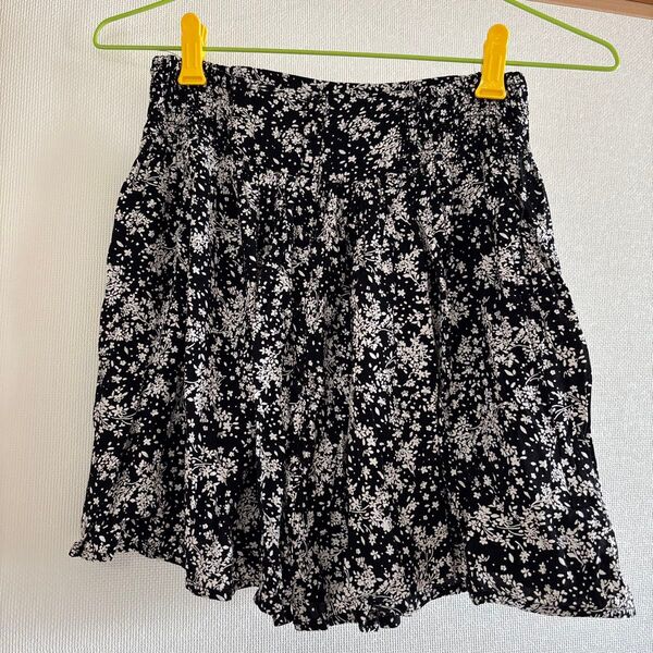 花柄シフォンミニスカート