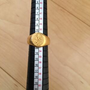  original gold ring ring 12 number stamp equipped made in Japan 