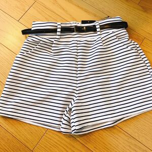 新品＊＊ボーダーショートパンツ キュロット＊＊M