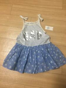 未使用品 baby GAP　ロゴ入り　キャミソールワンピース　80㎝　オーバーパンツ付　キャミワンピ