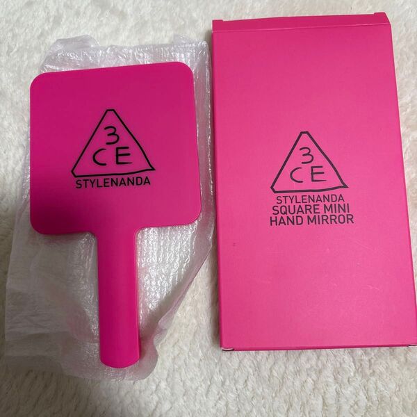 3CE STYLENANDA SQUARE MINI HAND MIRROR ピンク 新品未使用品