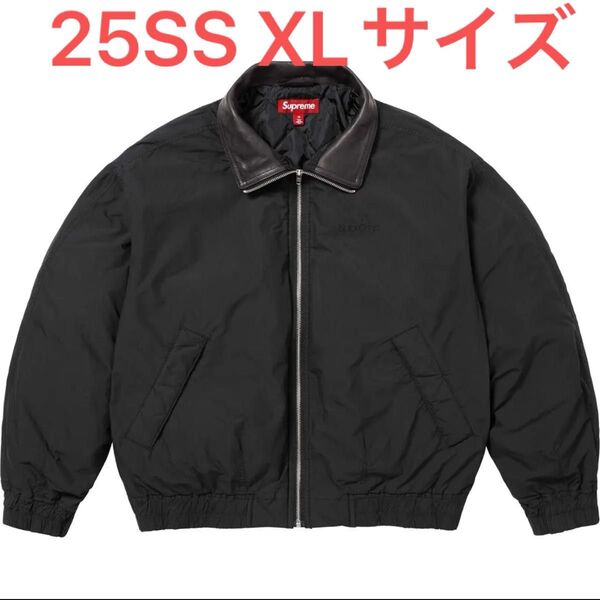 25SS Supreme Leather Collar Utility Jacket Black ブルゾン ジャケット XL