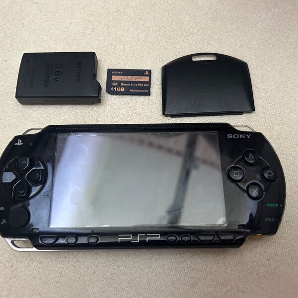 PSP 1000本体 バッテリー メモリースティック1ギガ「ジャンク品」