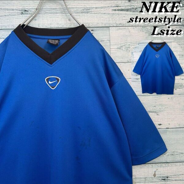 【スポーツ】NIKE チームタグ 刺繍ロゴ ゲームシャツ Tシャツ ゆったり L