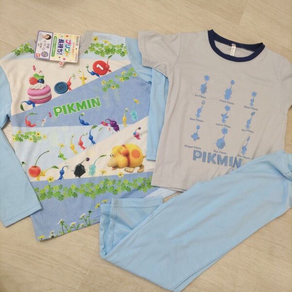 PIKMIN〈ピクミン〉 長袖 光るパジャマ 130サイズ 新品タグ付き ブルー グレー 女の子 男の子 半袖パジャマ