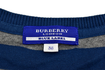 S-9680★送料無料★美品★BURBERRY LONDON BLUE LABEL バーバリー★正規品 三陽商会 ボーダー 半袖 薄地 コットンニット セーター 38_画像4