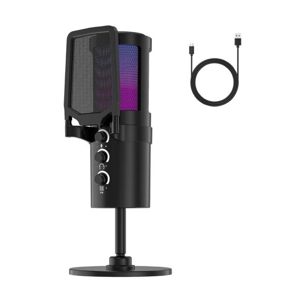 コンデンサーマイク PC マイク ゲーミングマイク USB マイク 192kHz/24bit超 収音 内録機能 2段階