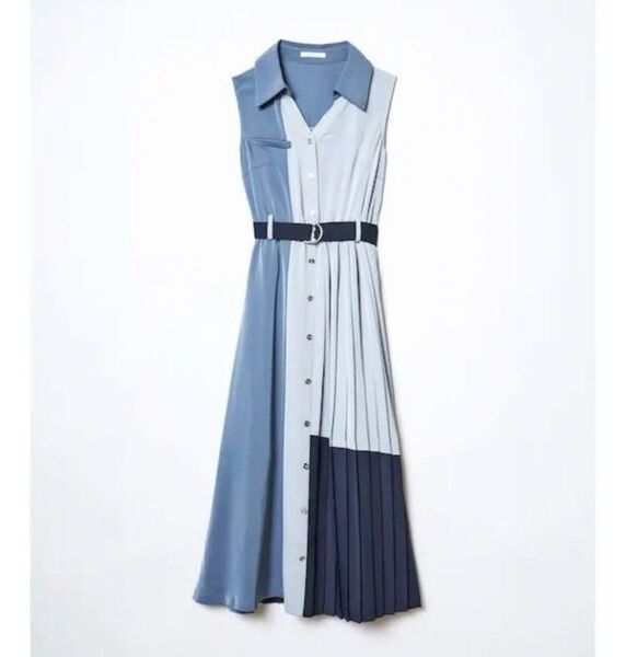美品☆REDYAZEL☆バイカラーデザインロングワンピース ノースリーブ ロング シャツワンピース