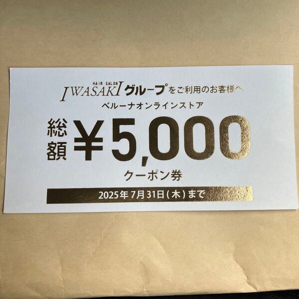 ベルーナ クーポン券 31まで お買い物券 オンラインストア 5000円分