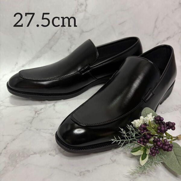 27.5cm Scarpe d'argento スカルペダルジェント メンズ 銀の靴 ブラック 黒 ローファー ビジネスシューズ