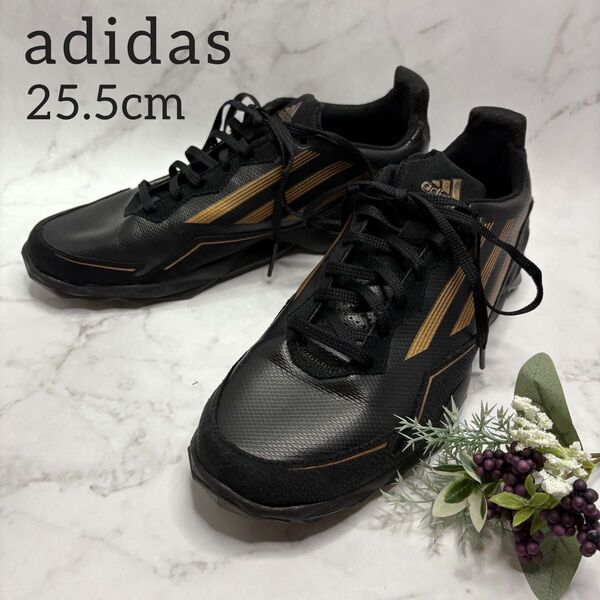 25.5cm アディダス adidas アディゼロ adizero ブラック ゴールド トレーニング シューズ 靴 黒