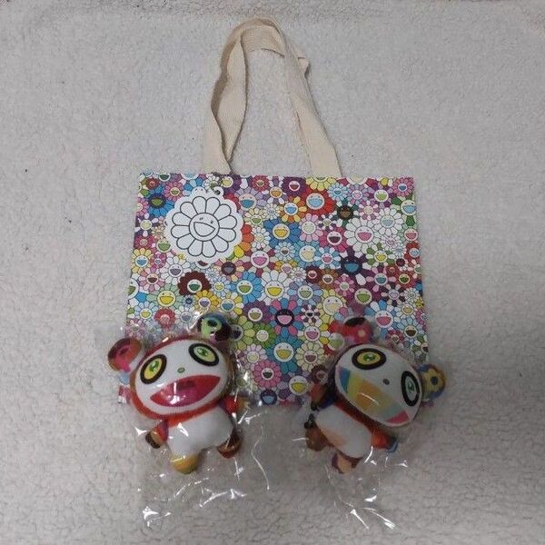 ★1セット限定★ ショッパー付き 親子セット 村上隆 ぬいぐるみ キーチェーン 親パンダ 子パンダ カイカイキキ