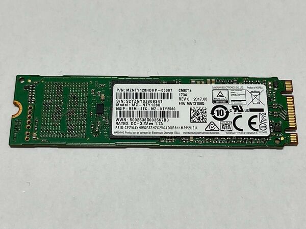 【中古】SAMSUNG SSD 128GB MZ-NTY1280 SATA 6.0 Gbps M.2 2280