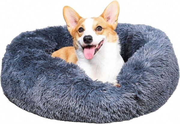 猫ベッド 犬ベッド ペットベッド ふわふわ 暖かい 丸型 ドーナツ 滑り止め 洗える ペットクッション防寒 寒さ対策 小動物用