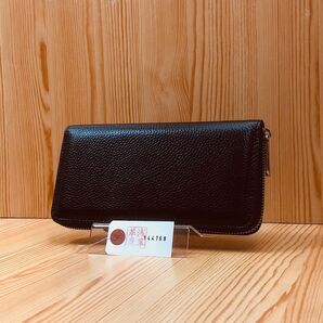 【浅草革具】メンズ 財布 長財布 ラウンドファスナー 牛革 ヌメ革 ハンドメイド ロングウォレット 新品 未使用