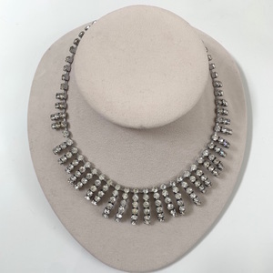  choker [ antique ] rhinestone lack equipped 