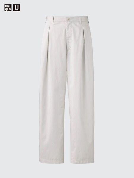 新品 UNIQLO U ユニクロU タックワイドパンツ 02 LIGHT GRAY ライトグレー 82サイズ