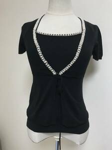  beautiful goods * Kumikyoku pearl Anne sun b knitted * black S2*6393