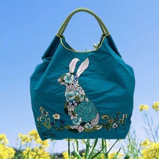 【新品☆正規品】SUPER HAKKA×Ball&Chain 花うさぎ刺繍トートバッグ【M】