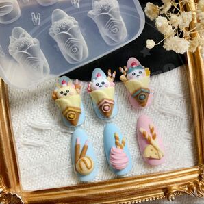 ちいかわ☆クレープシリコンモールド 3Dネイルパーツ新品未使用