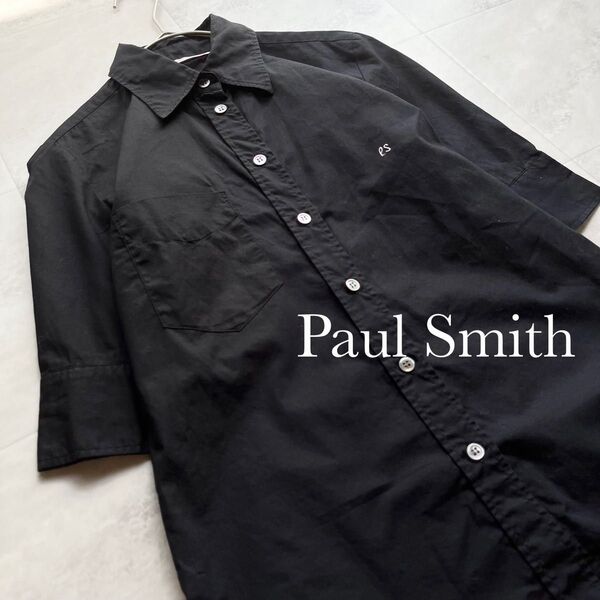 Paul Smith 七分袖シャツ 40 コットン 刺繍ロゴ