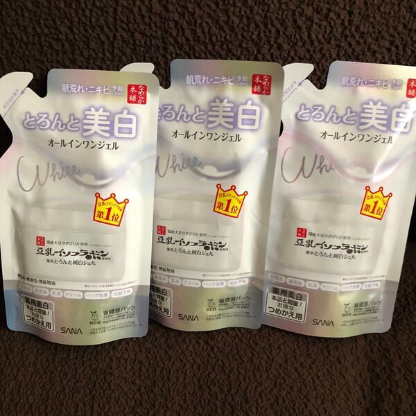 サナ なめらか本舗 とろんと濃ジェル 薬用美白 N(つめかえ用) 100g×3個 豆乳イソフラボン オールインワン