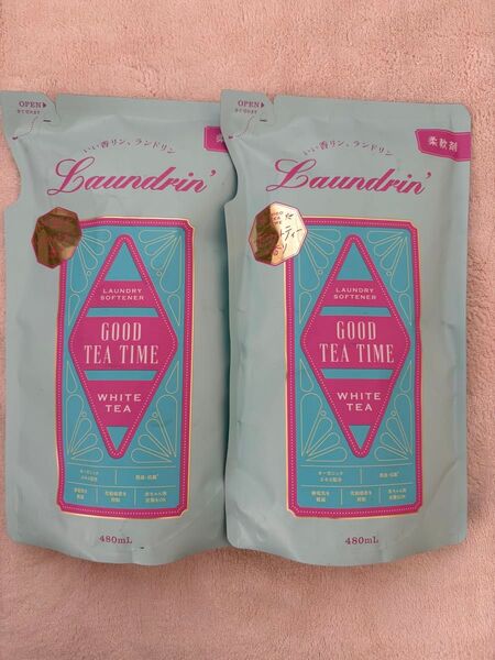 Laundrin ランドリン ホワイトティー柔軟剤480ml × 2袋