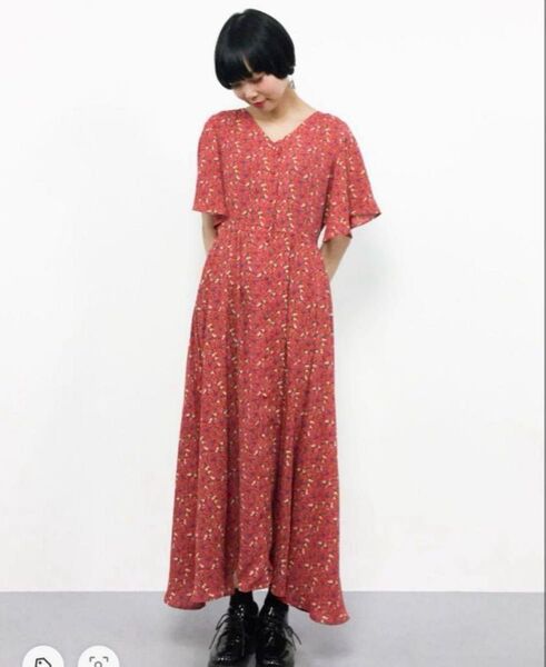 jouetie ジュエティ 花柄 ロング ワンピース 赤