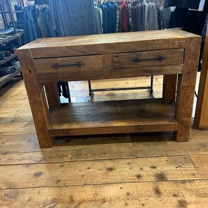 【海外輸入品】コンソールテーブル カフェ風 インポート 家具 インテリア 北欧風 広州交易会 海外 店舗什器 木製 ヴィンテージ風