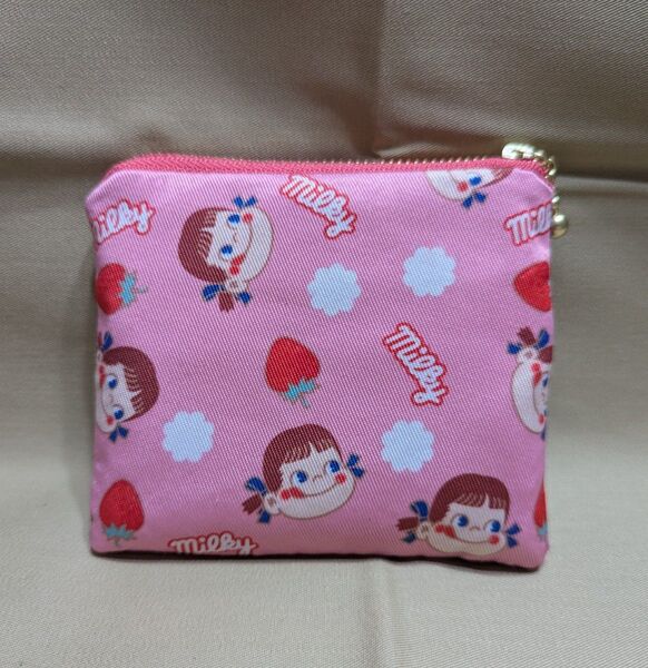 No69 ハンドメイド ペコちゃん ポーチ ピンク系