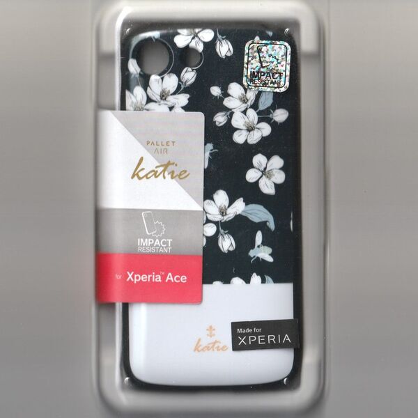 XPERIA Ace 耐衝撃 ケース PALLET AIR フラワーブラック