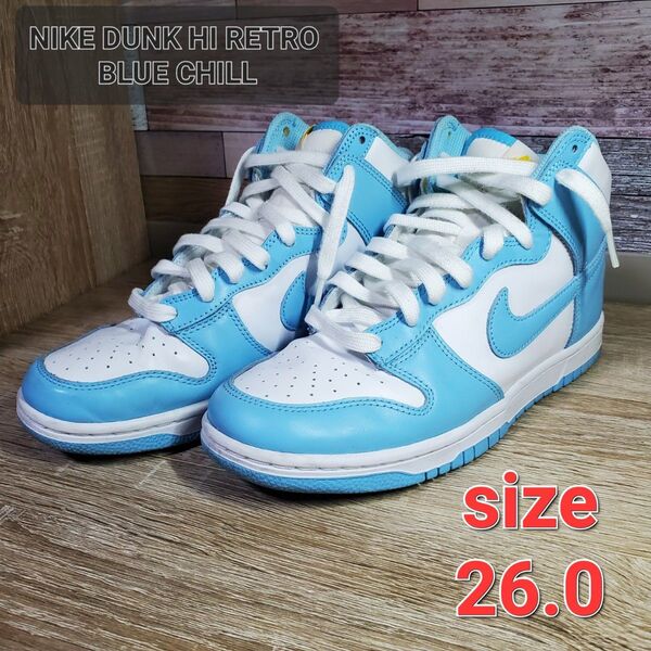 NIKE ダンクハイレトロ ブルーチル ナイキ スニーカー 26 メンズ