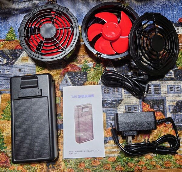 新品 covvll ファン バッテリー セット28V 30000mAh 5段階風量調 ソーラーパネル搭載 9cmファン対応