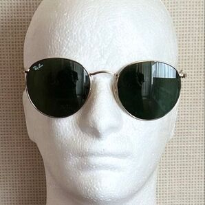 Ray-BanレイバンRB3447 ROUND METALサングラス(ゴールドxグリーン)
